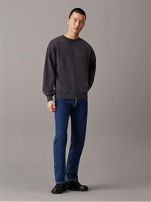 washed heavy crew neck CALVIN KLEIN JEANS | J30J326687BAN